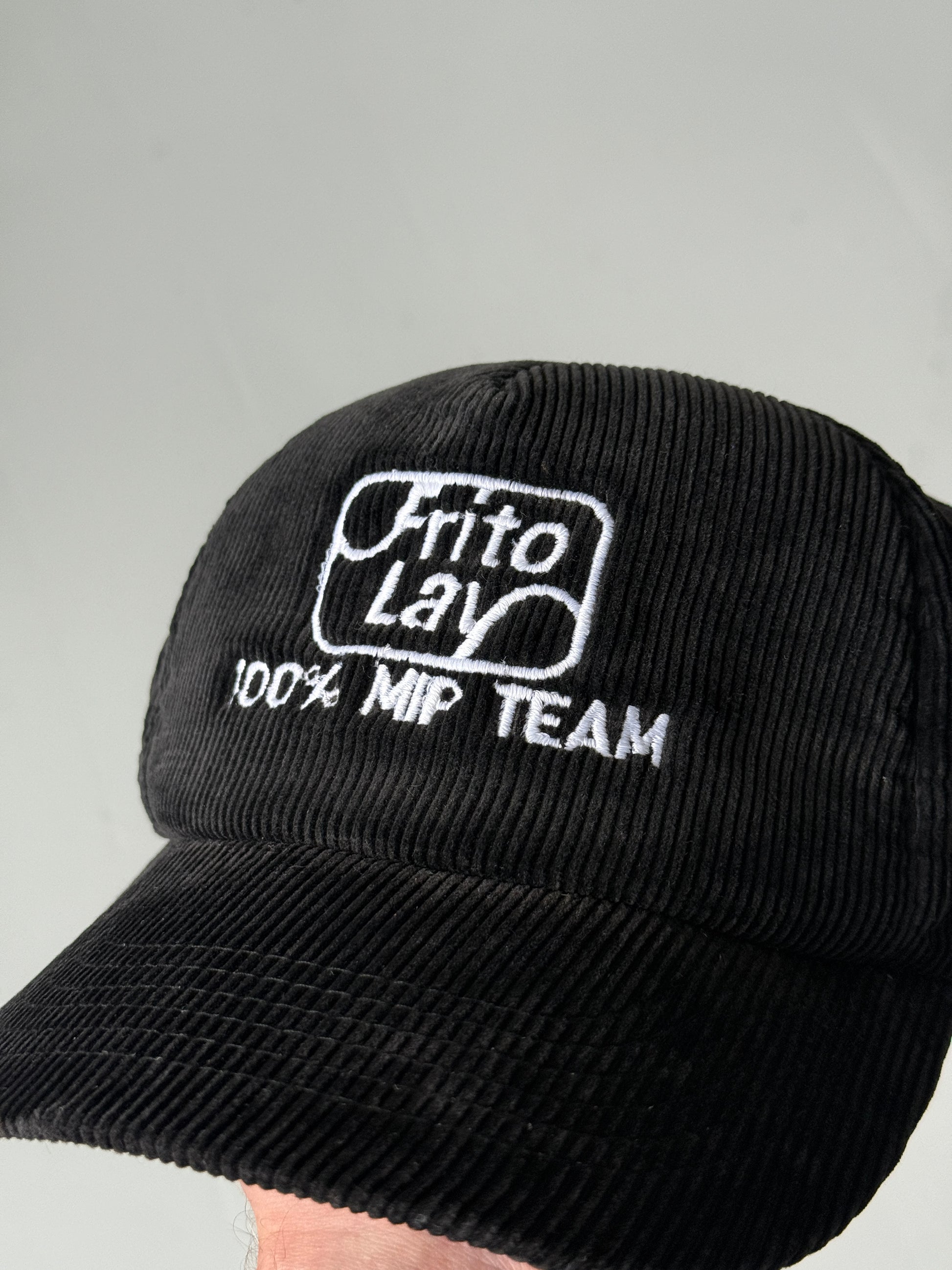 Black Frito Lay Vintage Corduroy SnapBack Trucker Cap