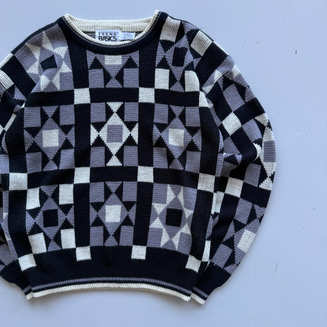Aztec Pattern 90s Vintage Woollen Knit Jumper - Large