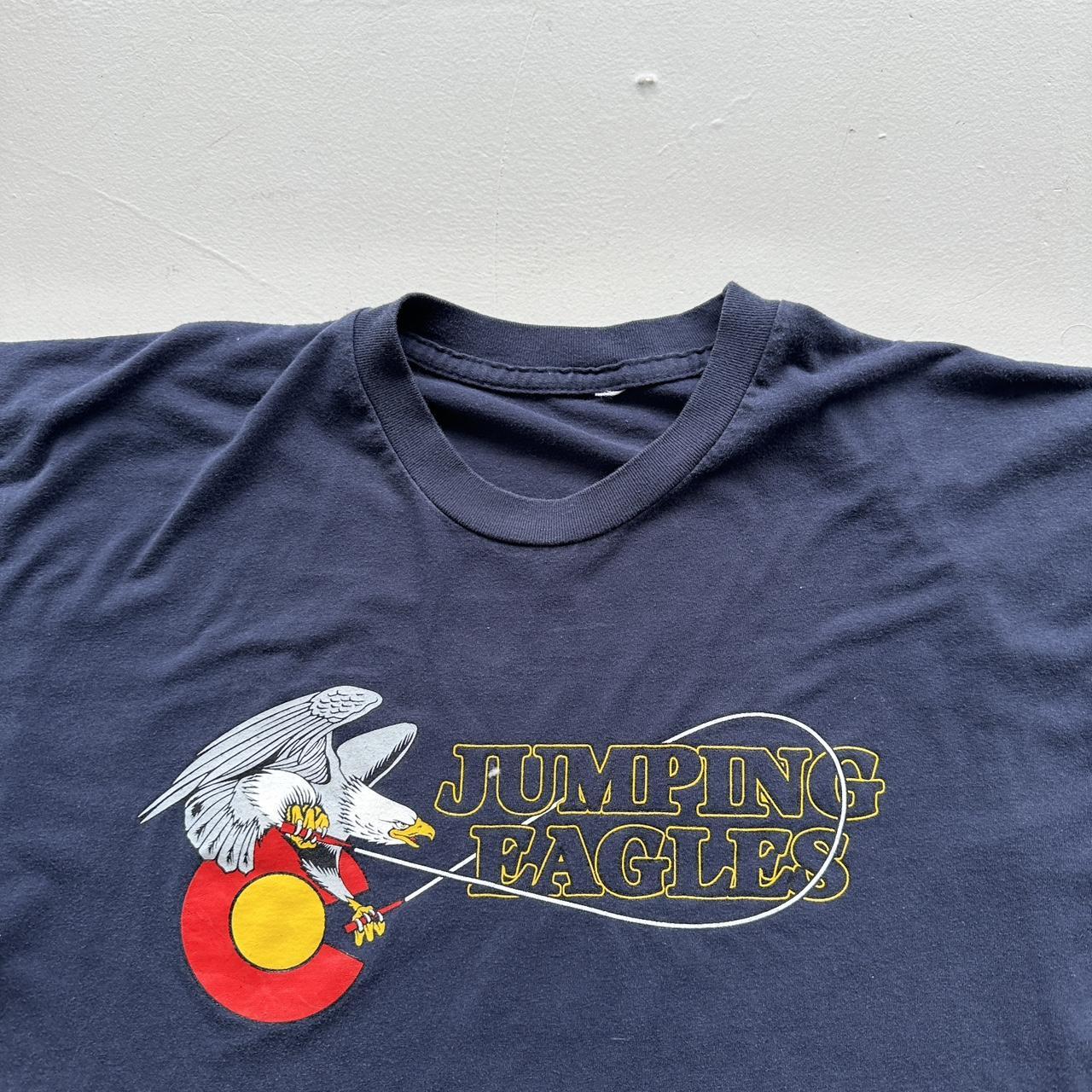 Navy Blue Jumping Eagles 90s Vintage T-shirt - Medium