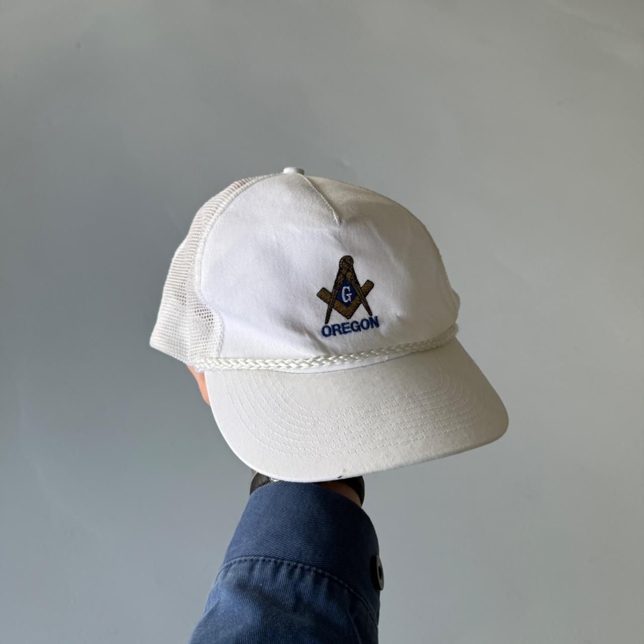 White Oregon Vintage Mesh SnapBack Trucker Cap