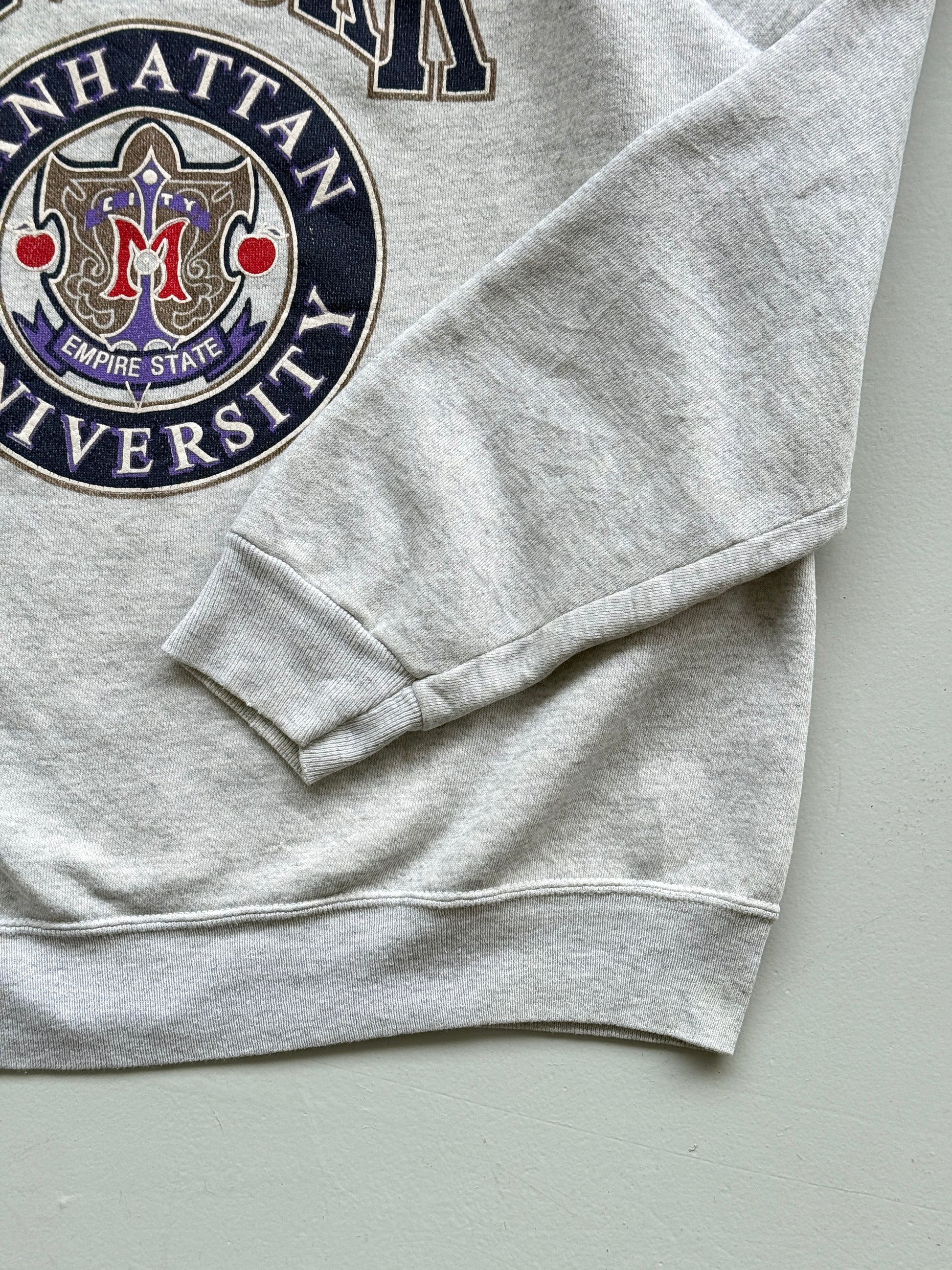 Grey New York 90's Vintage Graphic Tourist Sweatshirt Jumper - Small
