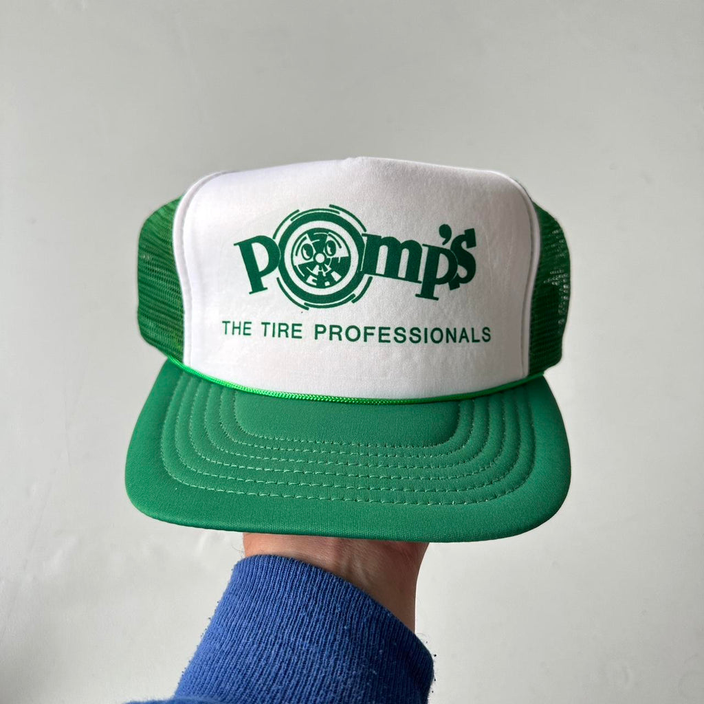 Green / White Pomp’s Mesh and Foam Trucker SnapBack Cap