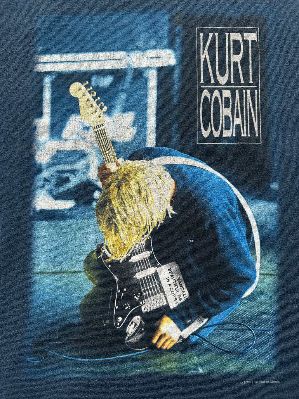 Navy Kurt Cobain Nirvana 2000 AllSport Vintage T-shirt - XL
