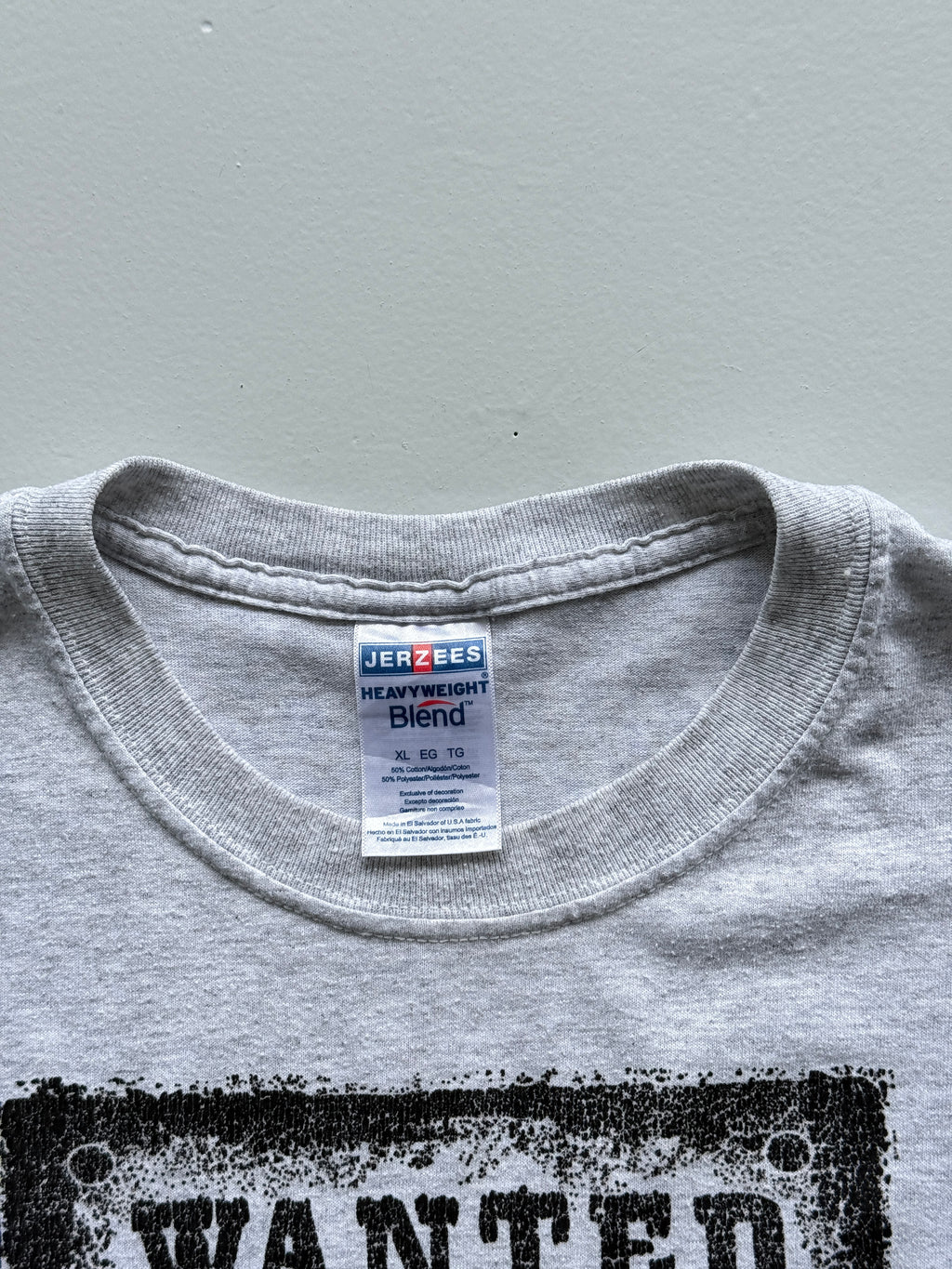 Grey Wanted Western 00's Vintage Graphic T-Shirt - XL