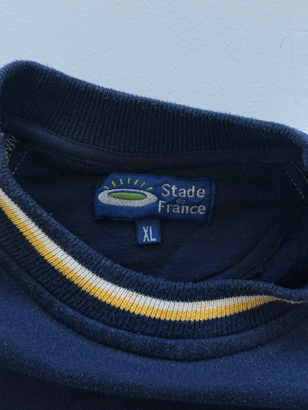 Navy Blue Stade de France 90's Vintage Rugby Graphic Sweatshirt Jumper - XL