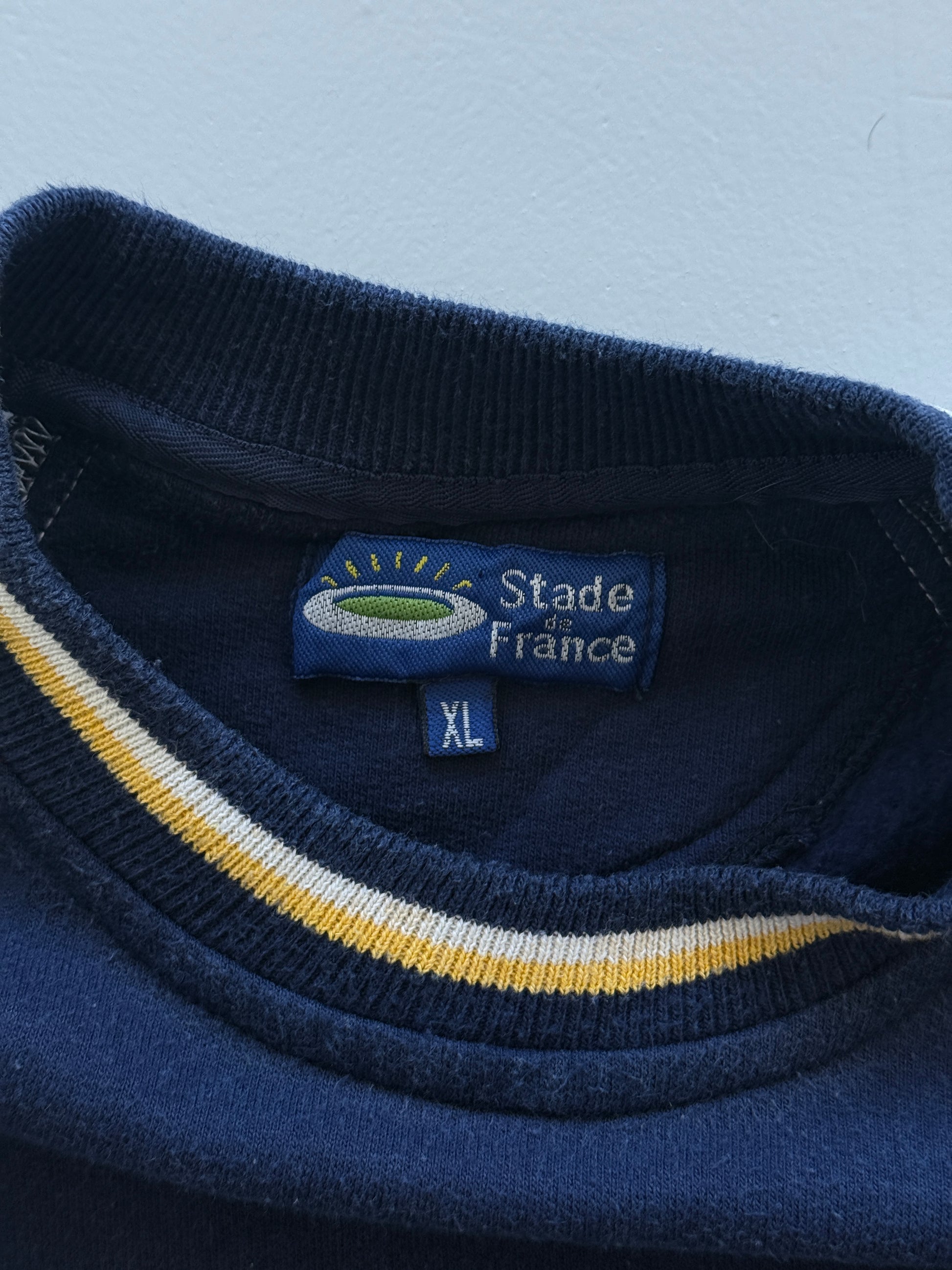 Navy Blue Stade de France 90's Vintage Rugby Graphic Sweatshirt Jumper - XL