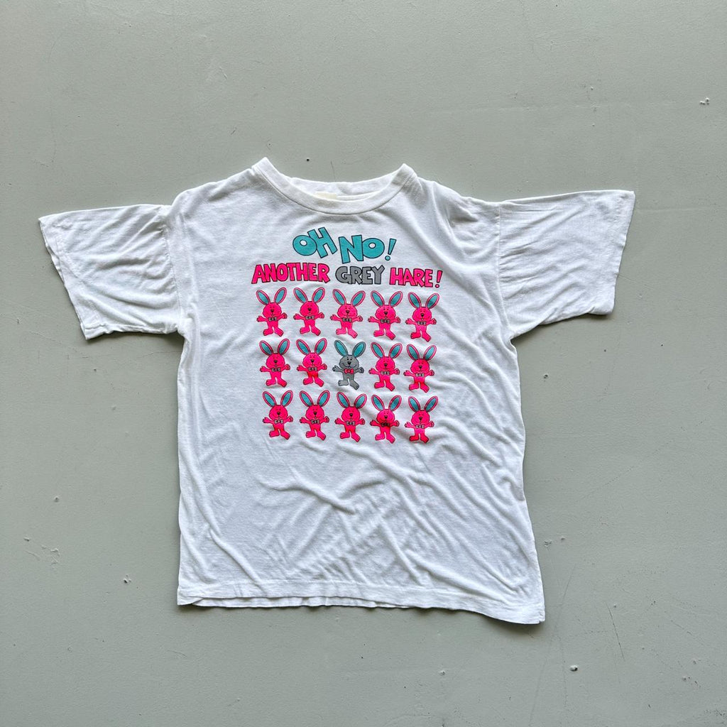White Another Grey Hare Vintage 90's T-shirt - Boxy Medium