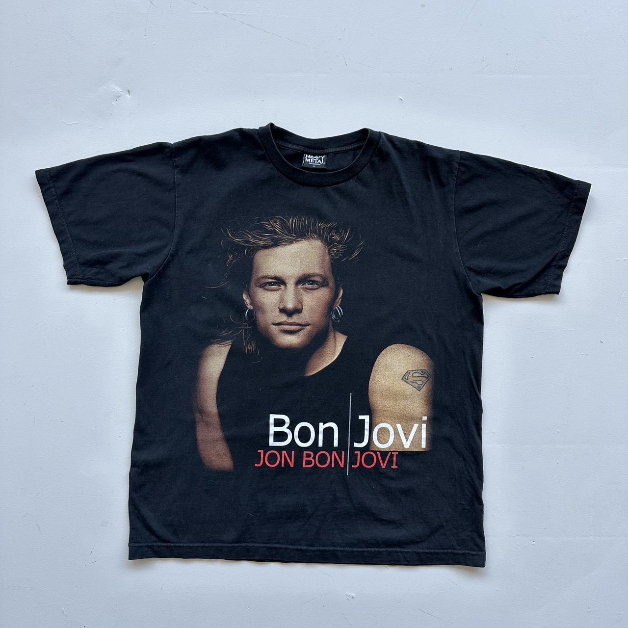 Bon Jovi Black 00s Vintage T-shirt - Large