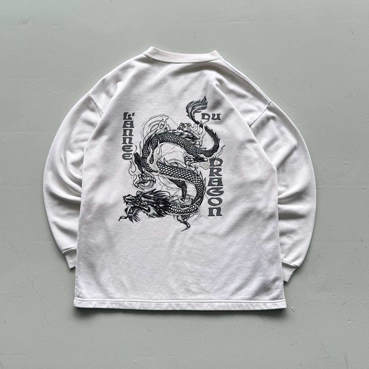 White Surfer 90’s Vintage Dragon Sweatshirt - Medium