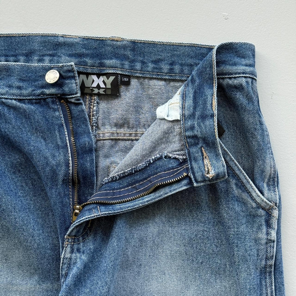 Blue Hip-Hop Baggy Wide Leg Y2K Vintage Jeans - 29” x 28”