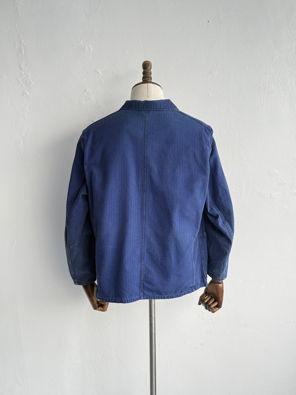 Blue French Vintage 1970's Workwear Chore Jacket CH545 - Small