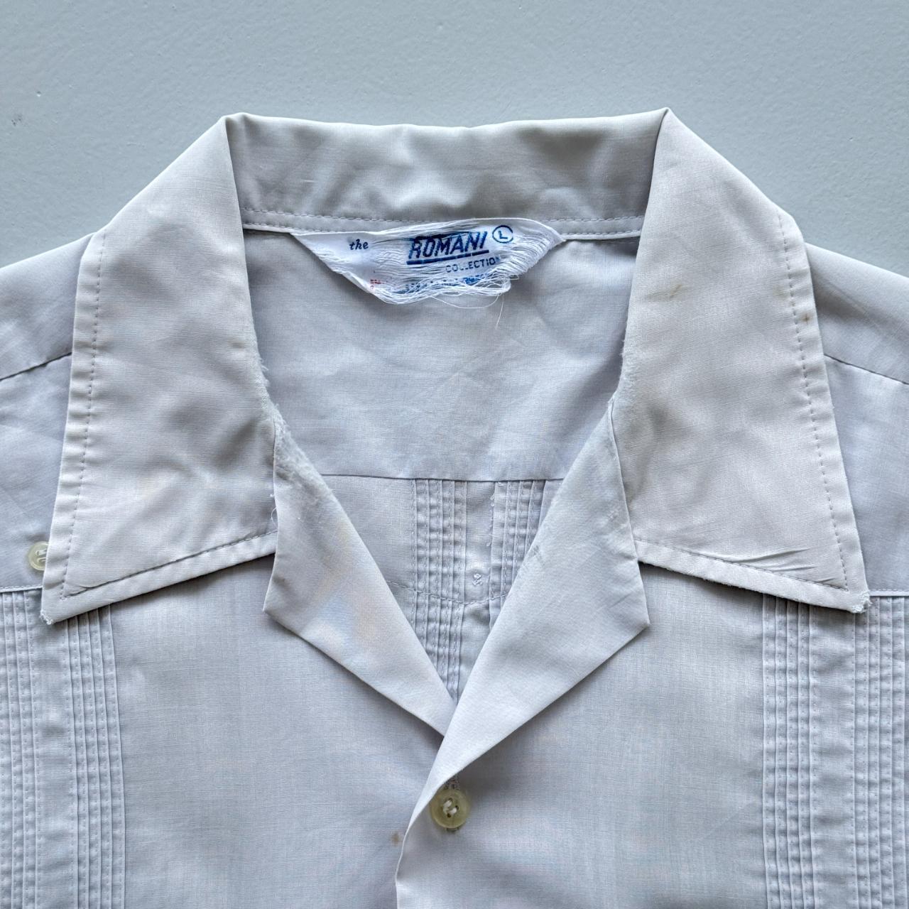 Grey Cuban Camp Collar Havanna Vintage 70's Shirt - Large