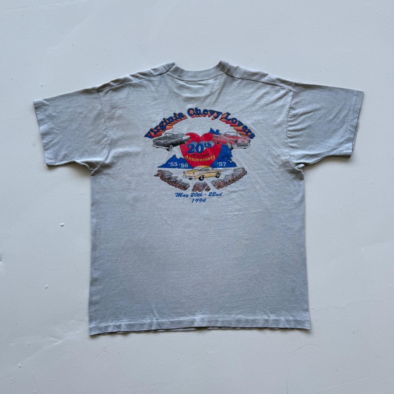 Blue Grey Overdyed Chevy Lovers 90's Graphic Vintage T-shirt - XL