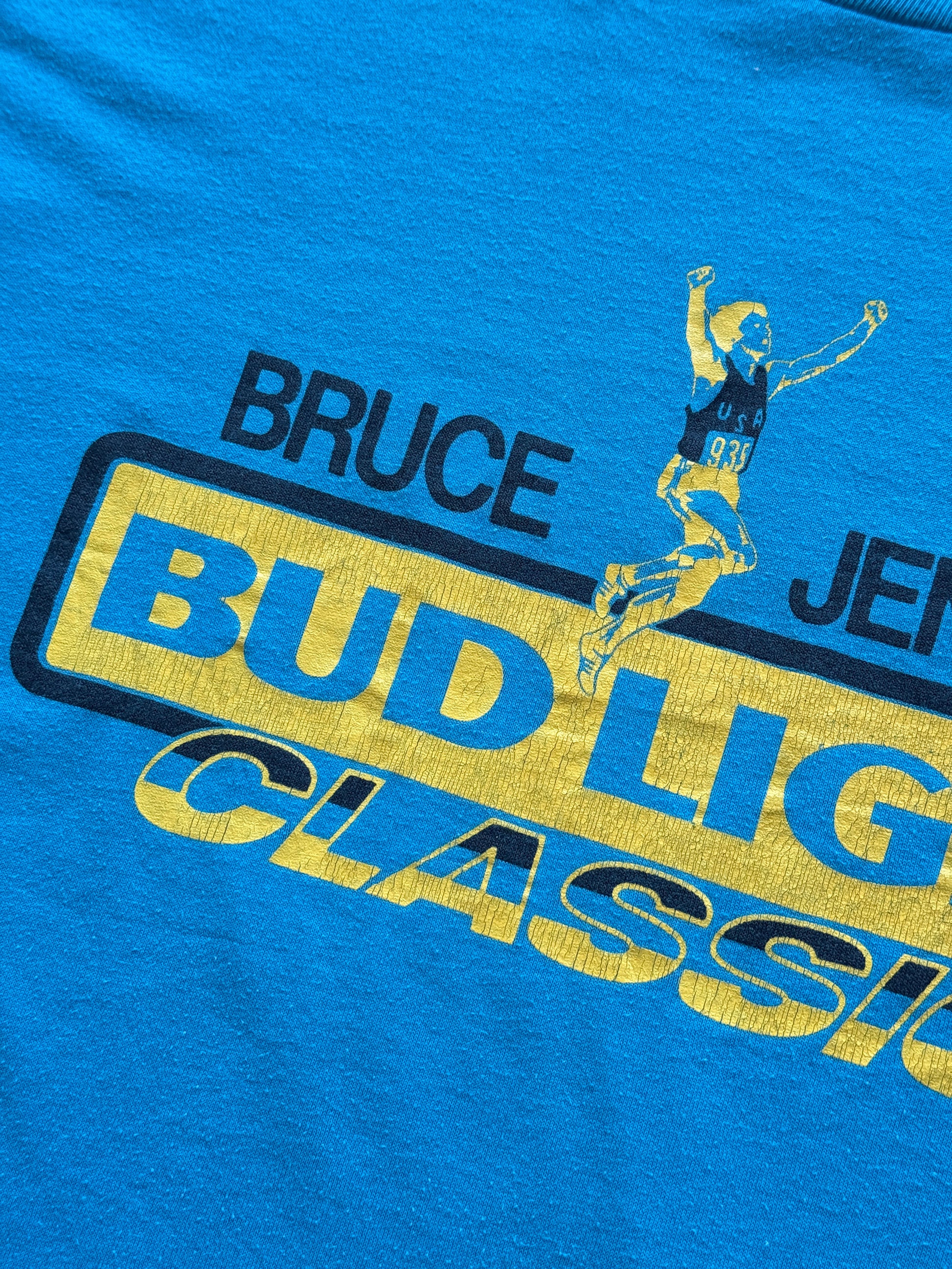 Blue Bruce Jenner 80's Vintage Single Stitch Beer Graphic T-Shirt - XL