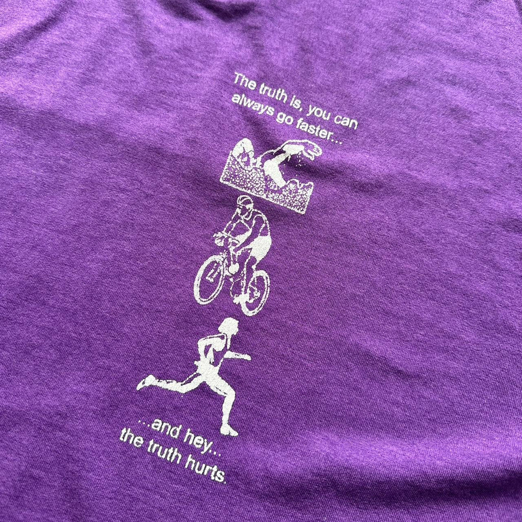 Purple Triathlon Slogan 90s Vintage T-shirt - Large