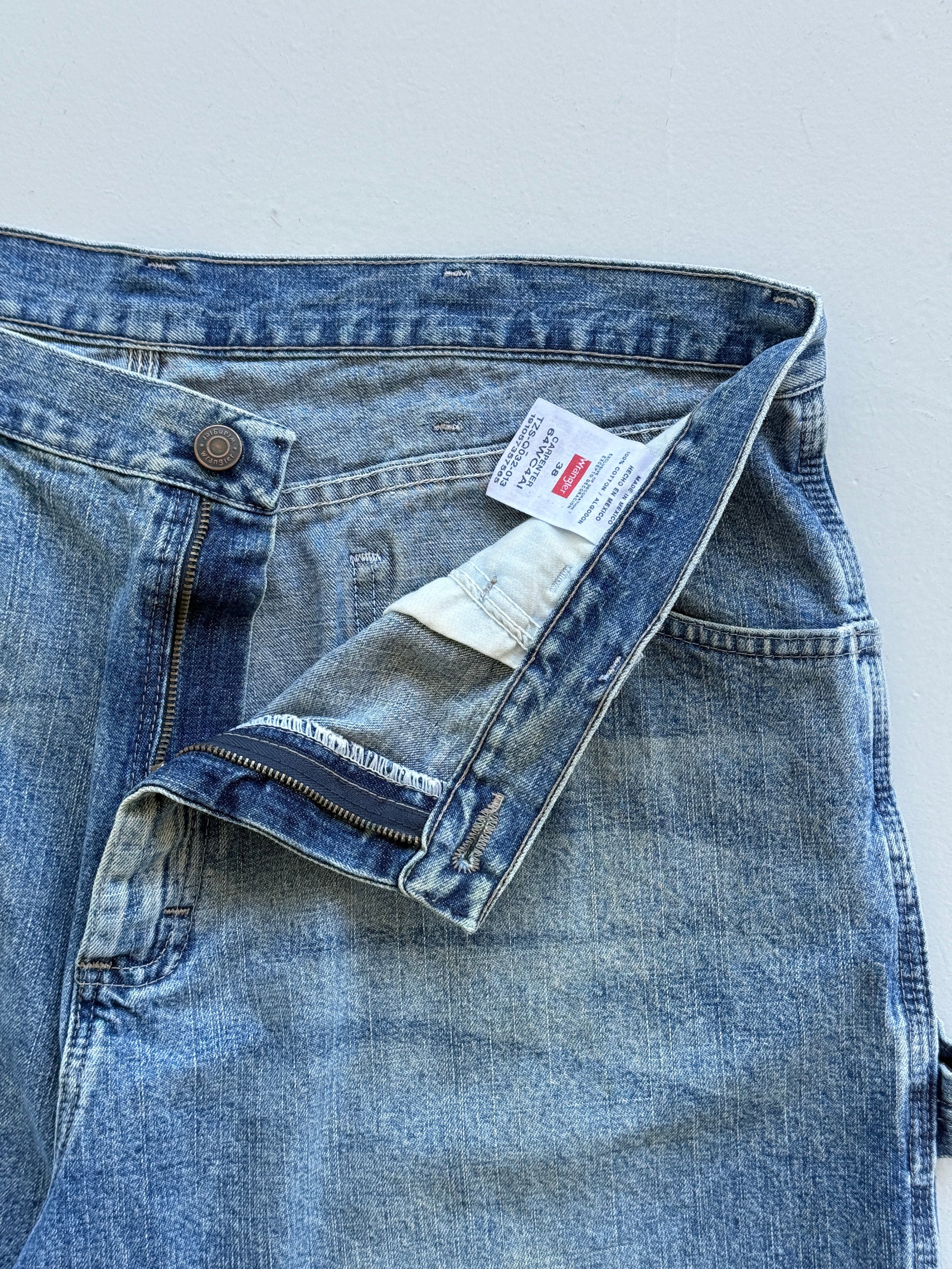 Blue Wrangler 00's Vintage Baggy Carpenter Denim Shorts SH02 - W36 x L9