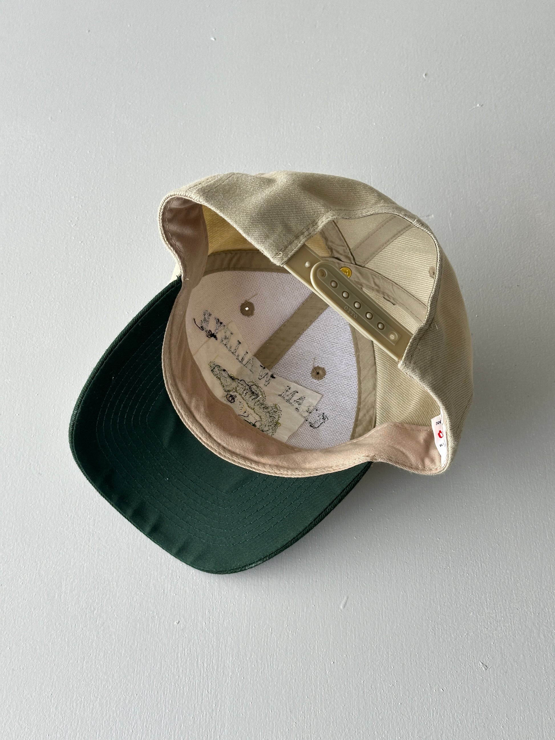 Stone / Green Team Walleye U.S.F.A. 90's Vintage SnapBack Trucker Cap