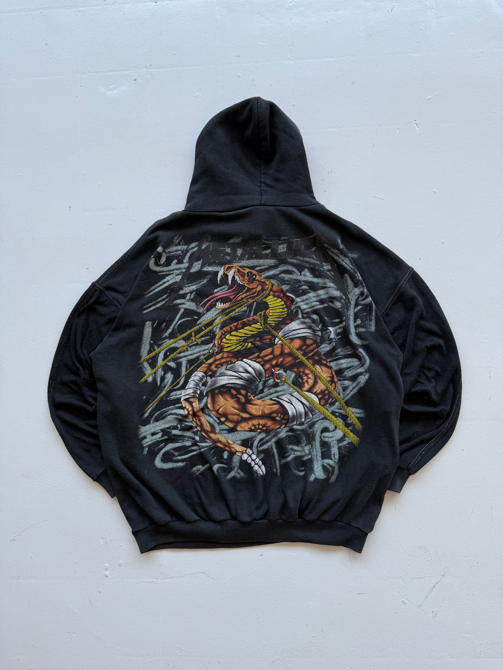 Black Metallica Euro Boot Tour Vintage Bootleg Hoodie - XL