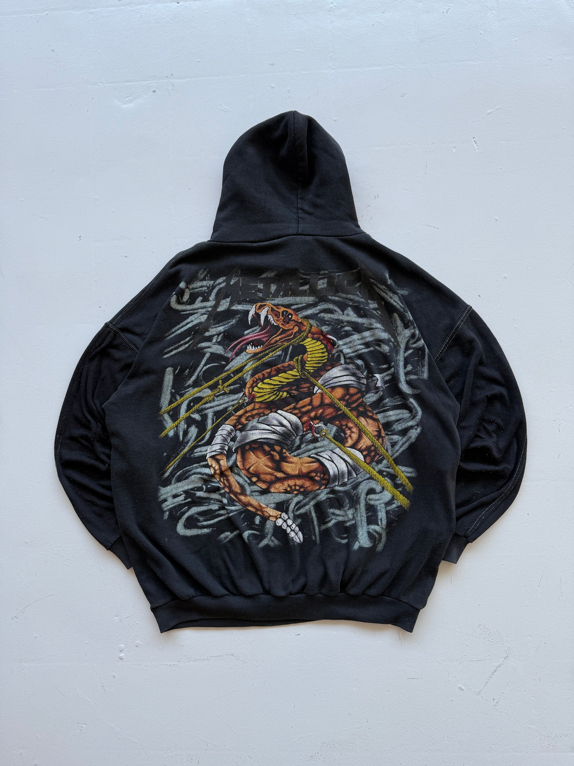 Black Metallica Euro Boot Tour Vintage Bootleg Hoodie - XL