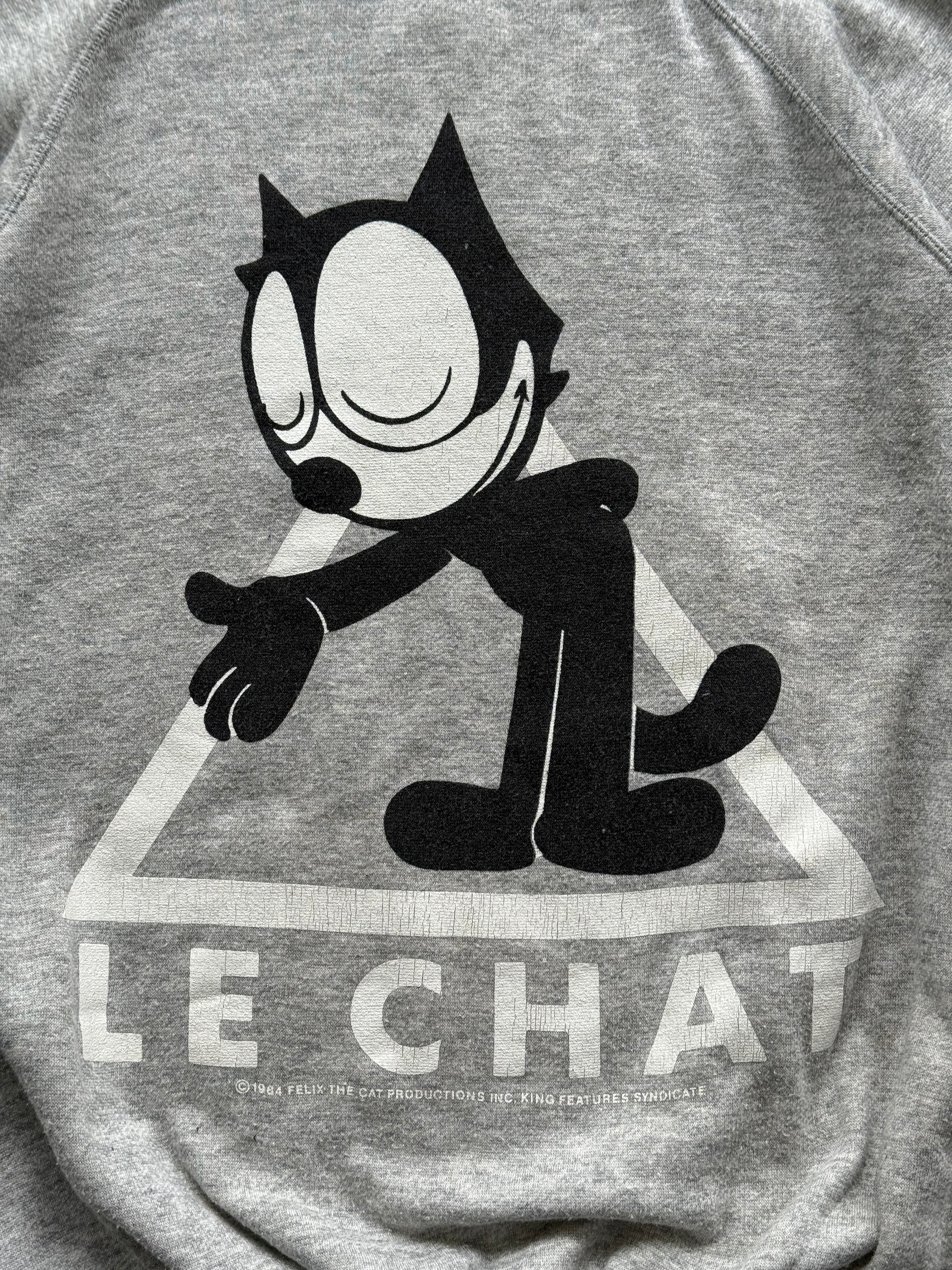 Grey Felix the Cat 80's Vintage Cartoon Graphic Sweatshirt Jumper - Medium