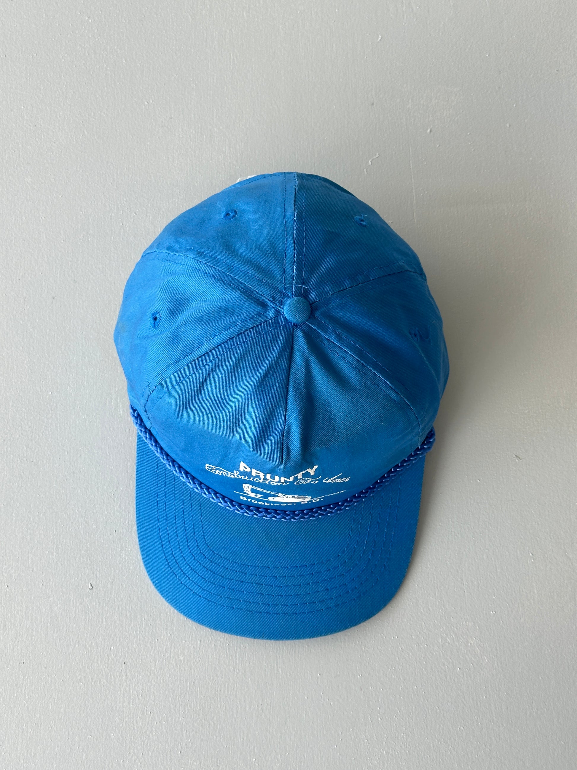Blue Prunty Construction 90's Vintage SnapBack Trucker Cap