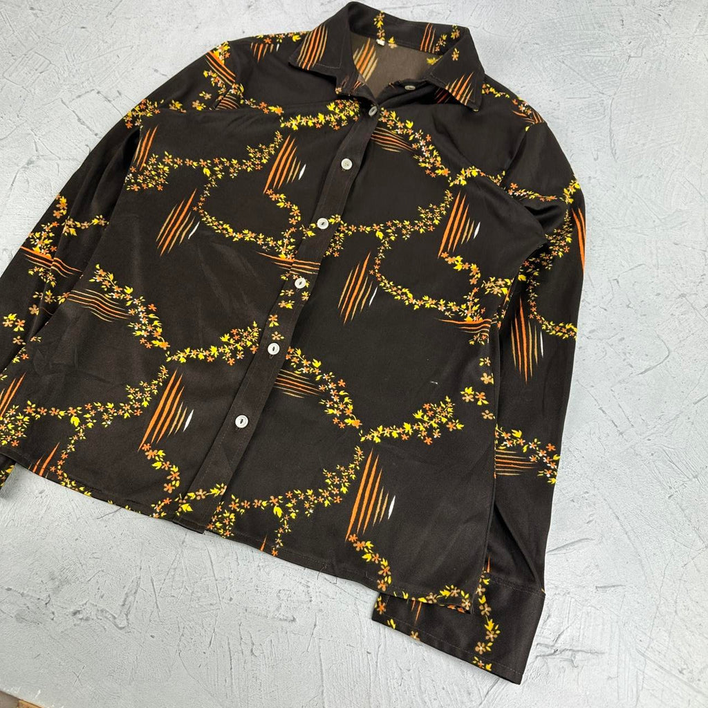 Vintage 70s Patterned Shirt - Small Size 8/10