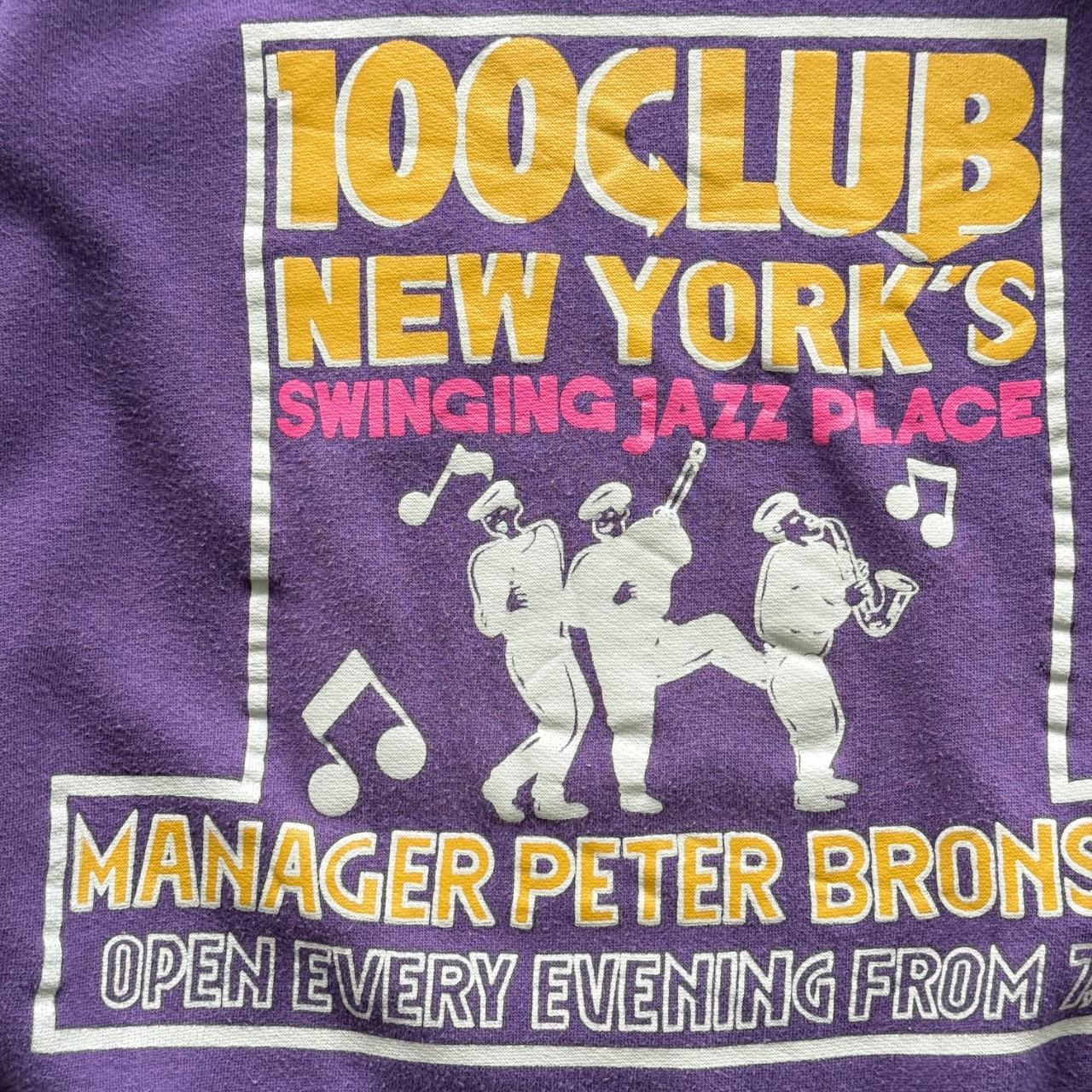 Purple 100 Club New York Jazz 80’s Vintage Graphic Sweatshirt - XL