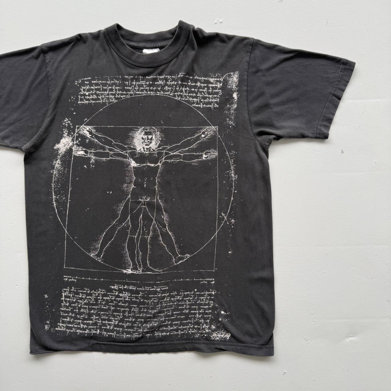 Black DaVinci Vitruvian Man 90s Vintage T-shirt - Large