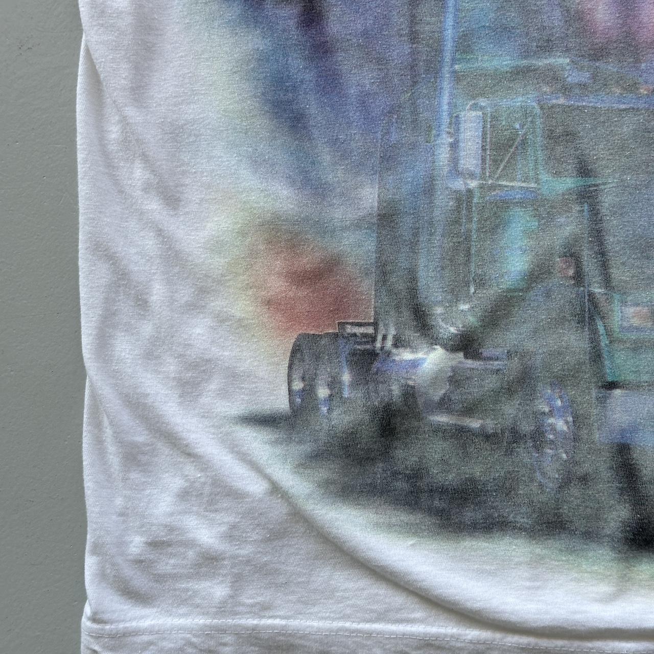 White Airbrushed Husky / Trucker Vintage 90's T-shirt - XL