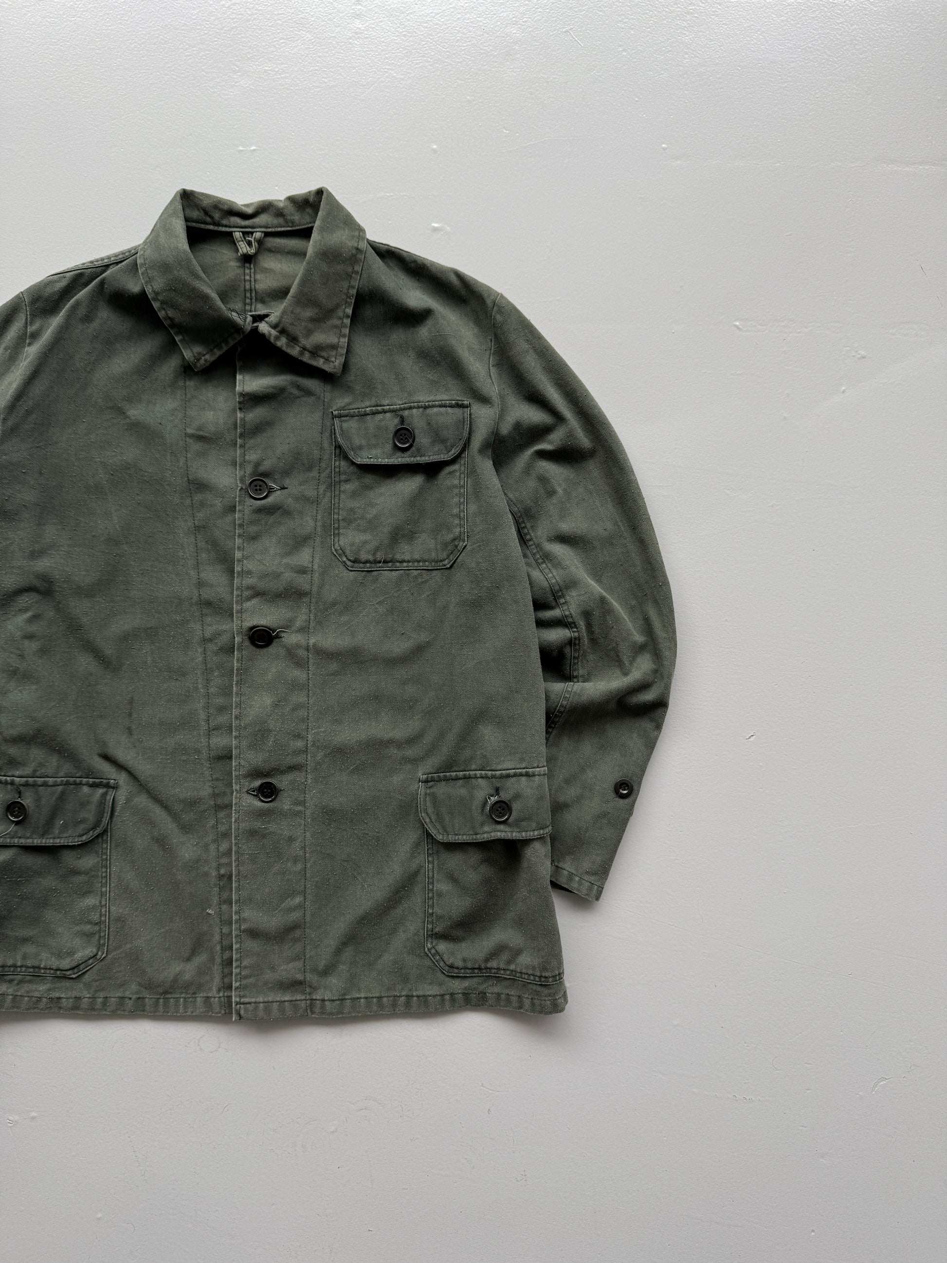 Green Chore Jacket 80's Vintage Military / French Workwear CH137 - Small