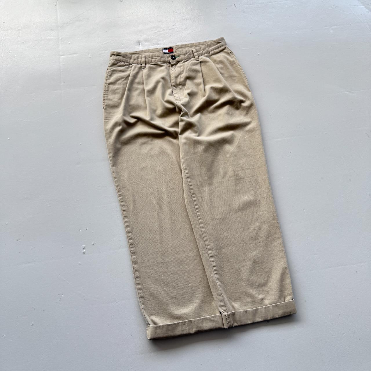 Tommy Hilfiger Cream Wide Leg 90's Vintage Chino Trousers - 36” x 27”