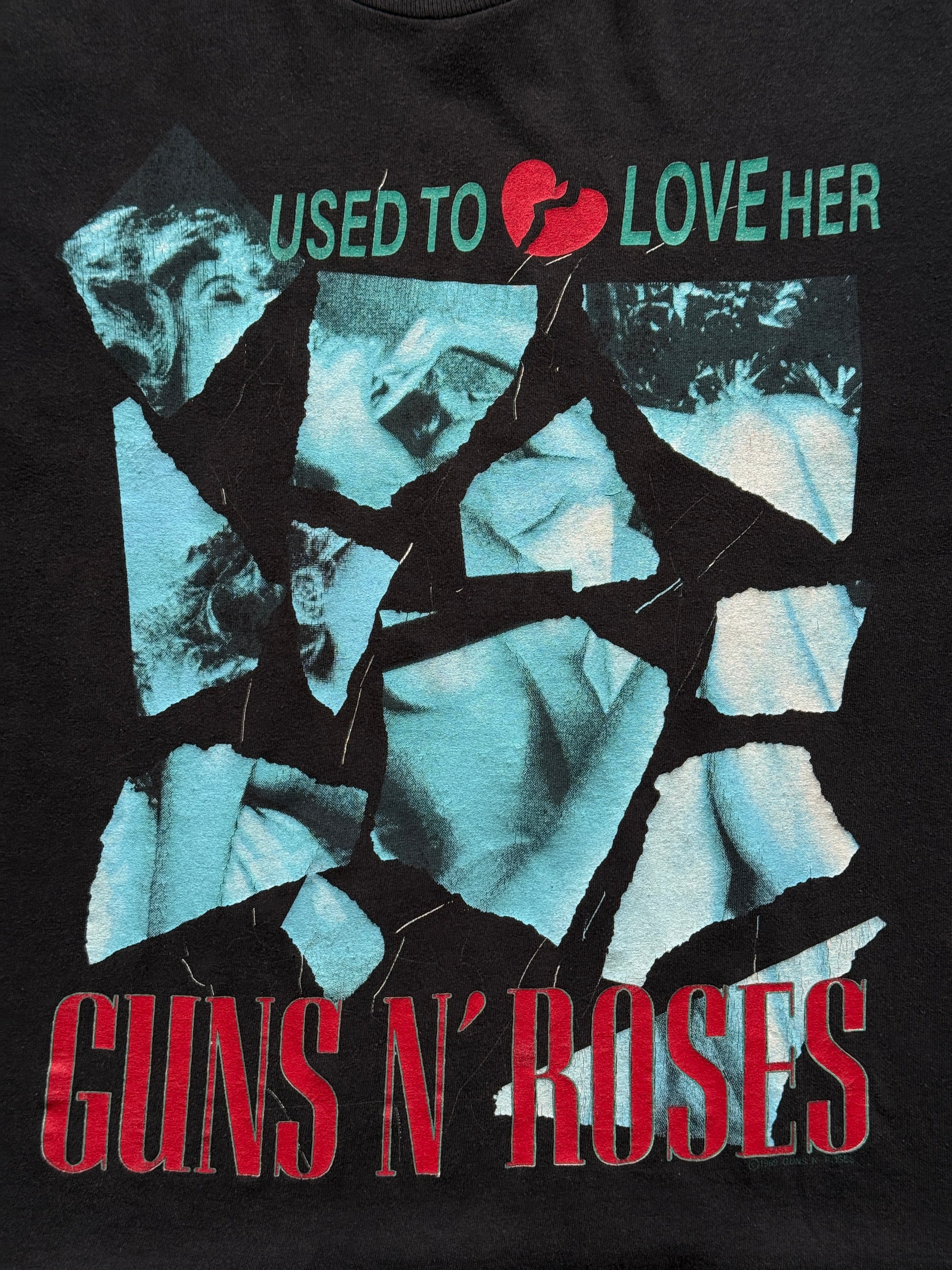 Black Guns N' Roses 80's Vintage Single Stitch Band Graphic T-Shirt - Medium