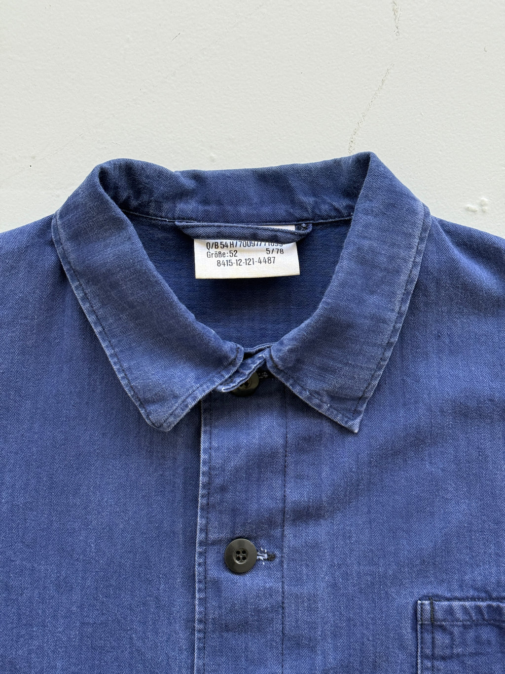 Blue Herringbone Vintage Workwear Chore Jacket CH365 - Medium