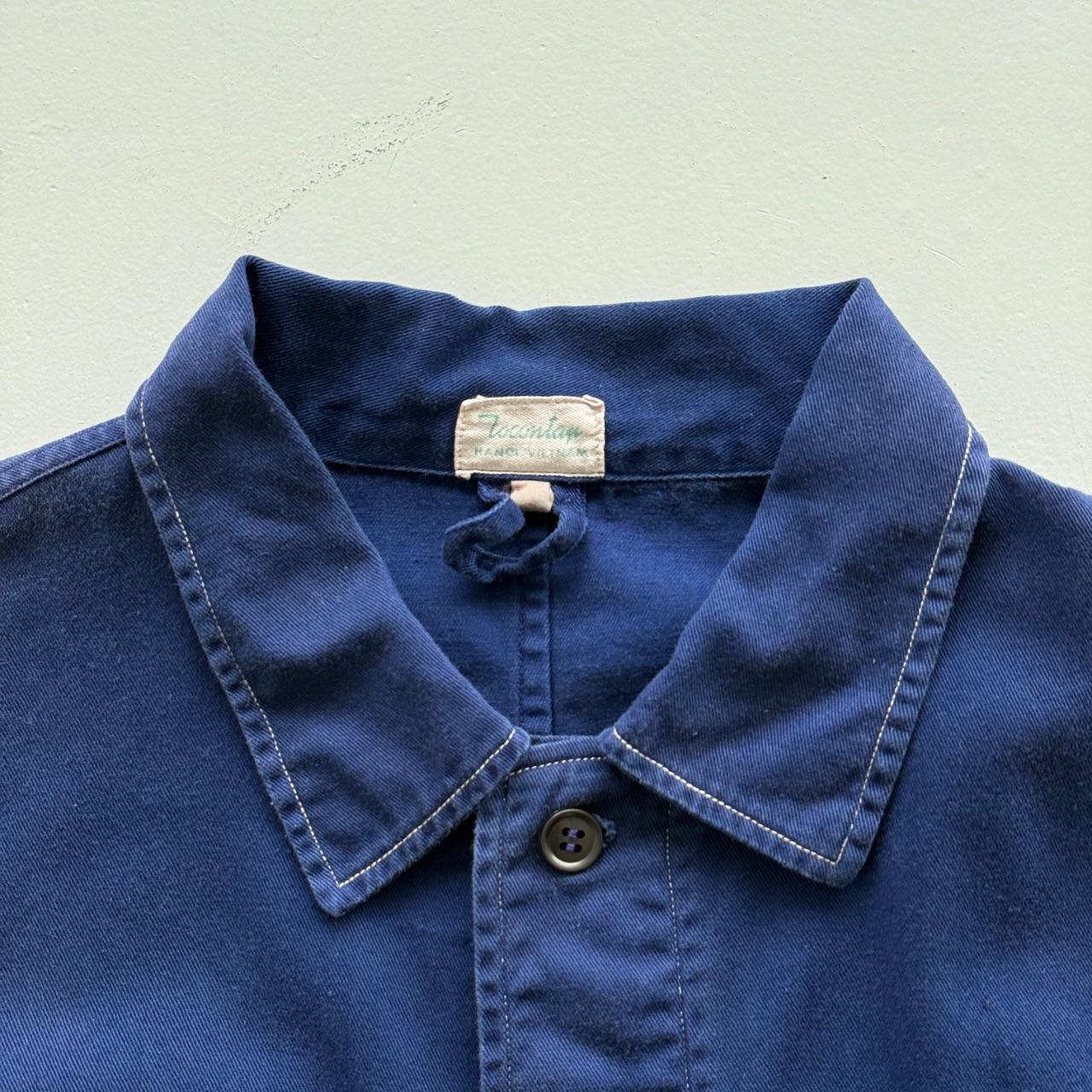 Blue French Workwear Style 80’s Vintage Chore Jacket - Large
