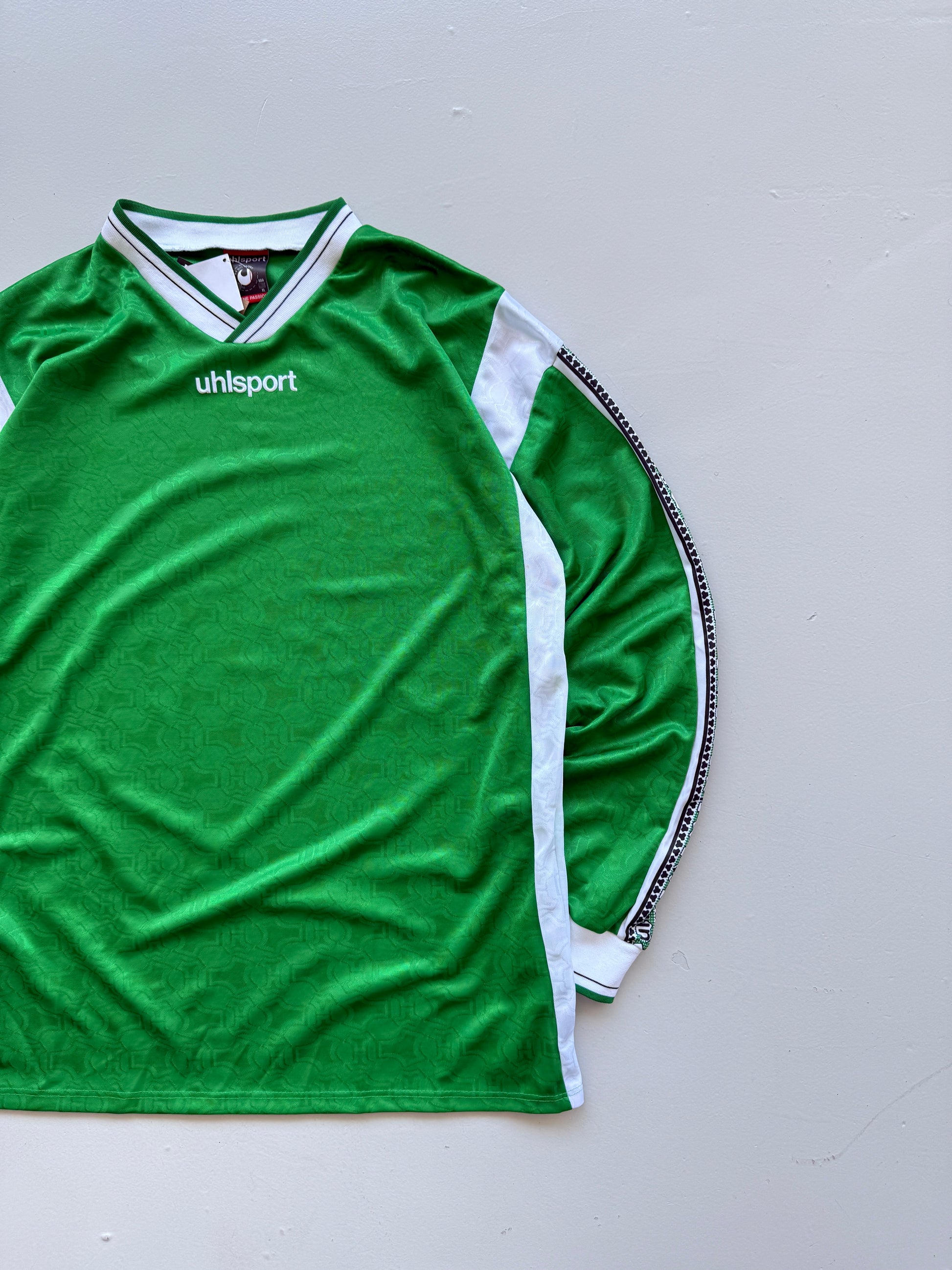 Uhlsport Green Long Sleeve 90's Vintage Goalkeeper Football Shirt - XL