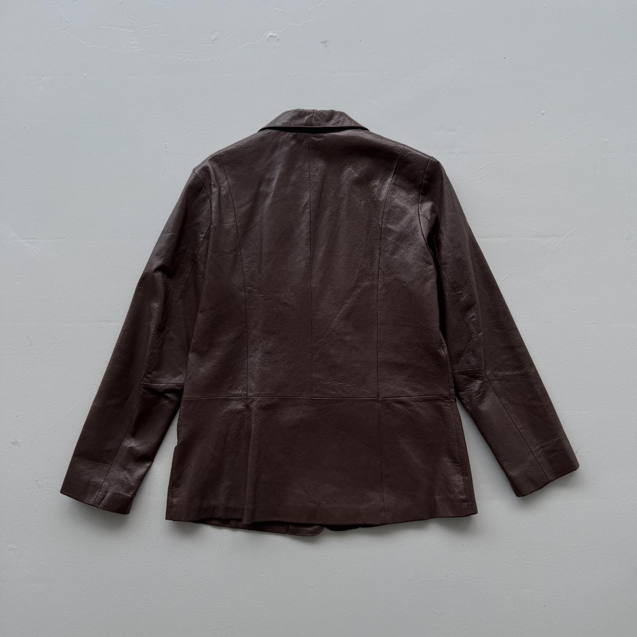 Brown Chadwicks Vintage 00s Leather Blazer Jacket - Womens Size 10