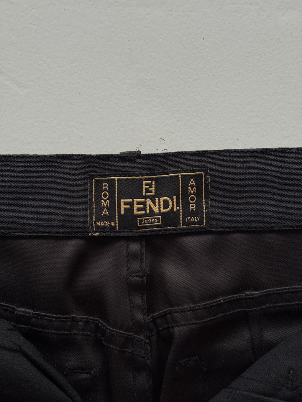 Black Fendi Designer 90's Vintage Straight Leg Denim Jeans - W30 x L28