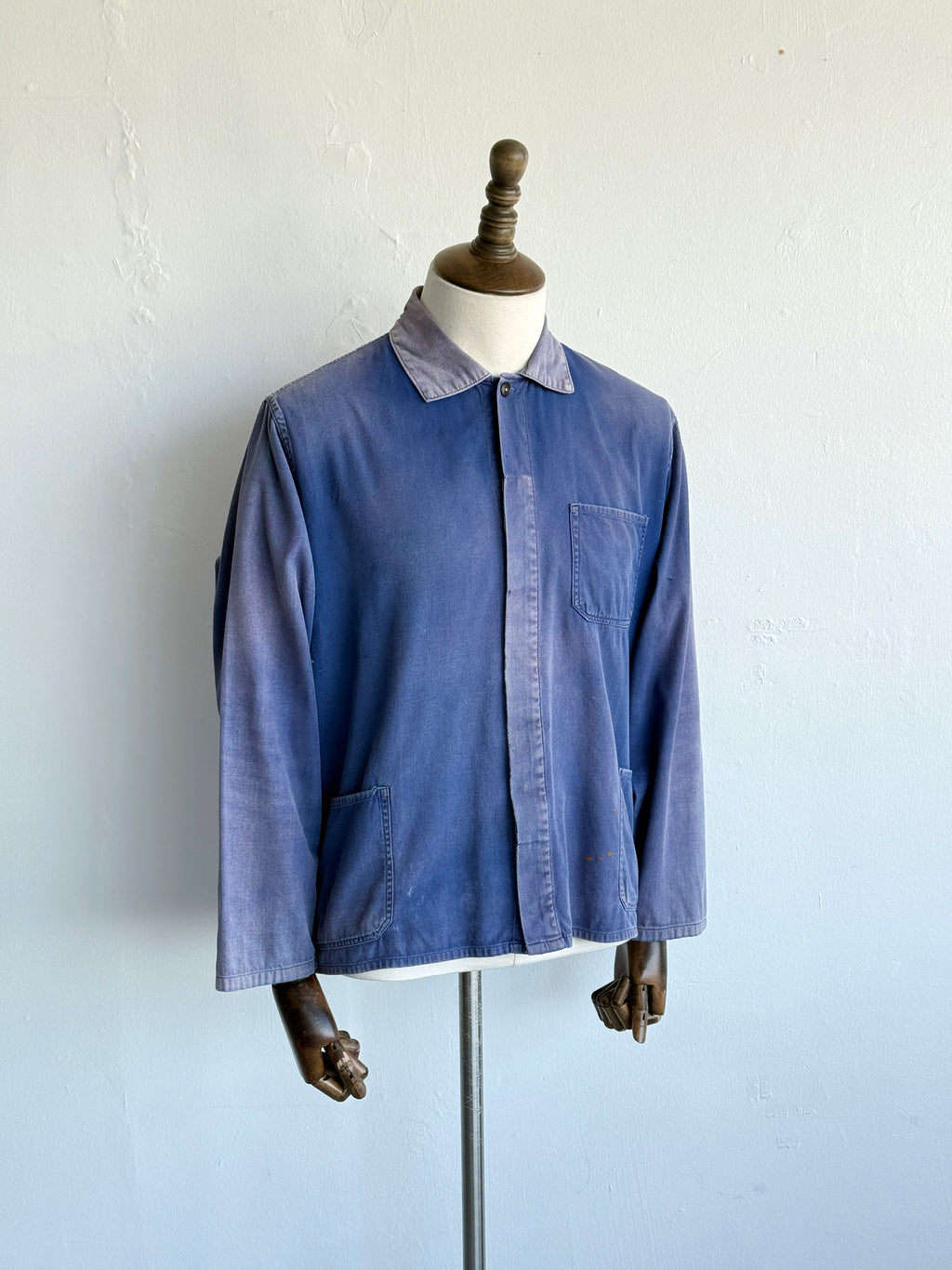 Faded Blue 1950/60's French Vintage Workwear Chore Jacket CH481 - Small