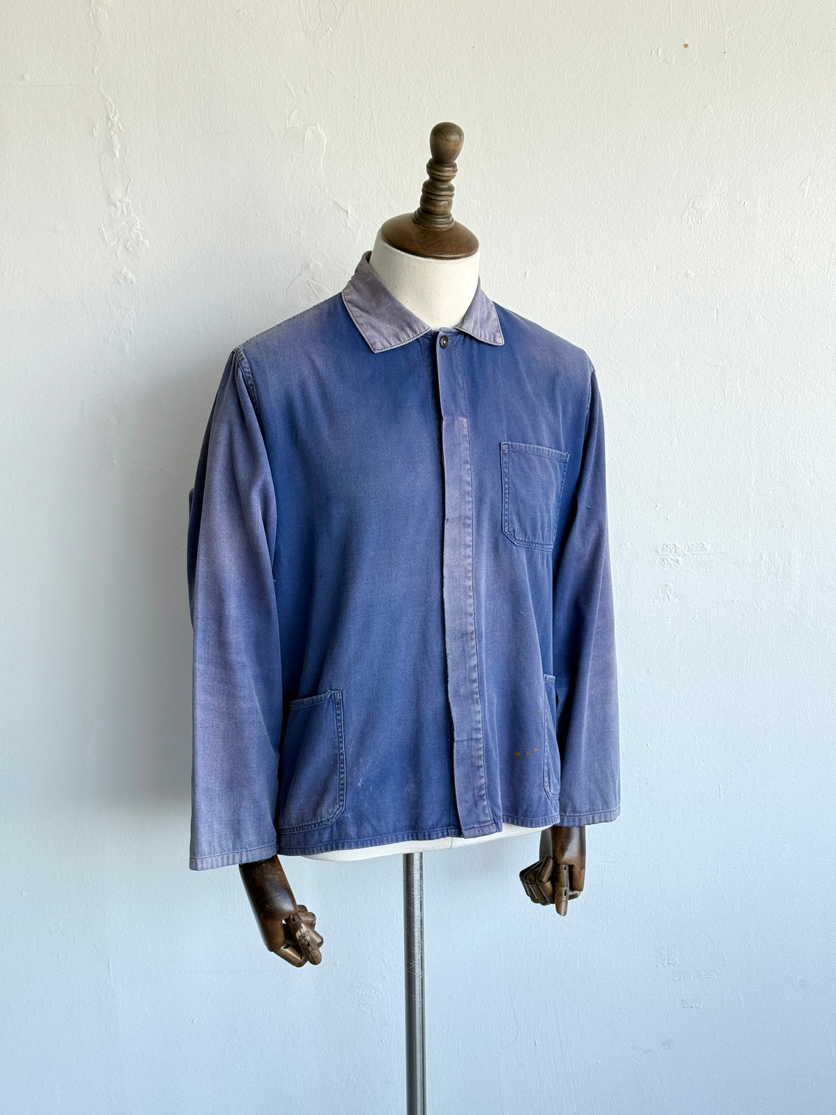 Faded Blue 1950/60's French Vintage Workwear Chore Jacket CH481 - Small