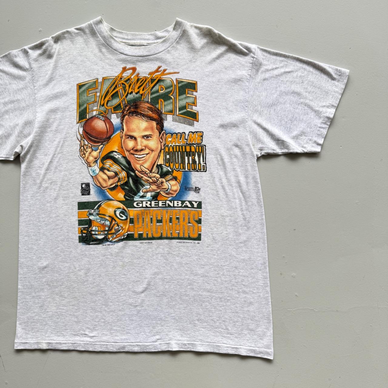 Grey Bret Favre Green Bay Packers 90s Vintage NFL T-Shirt - XL