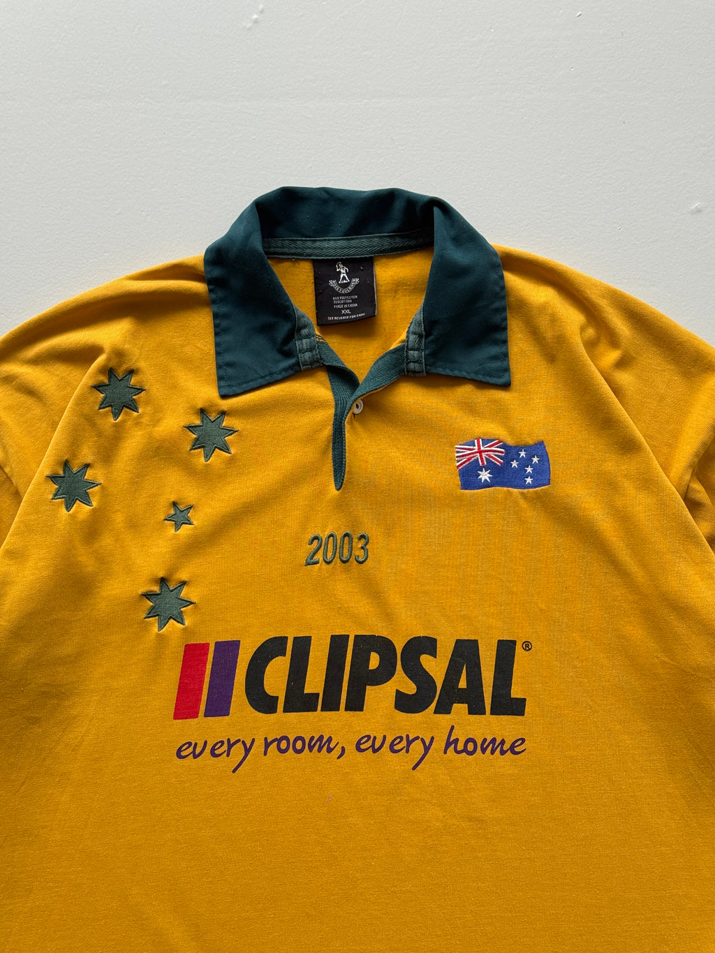 Yellow AFL Australia 90's Vintage Aussie Rules Football Long Sleeve Jersey - XL