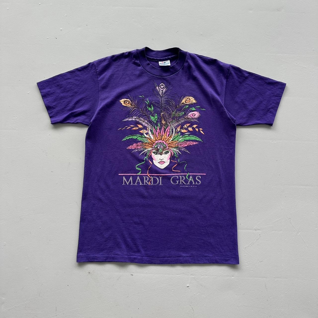 Purple Mardi Gras Vintage 90s T-shirt - Large