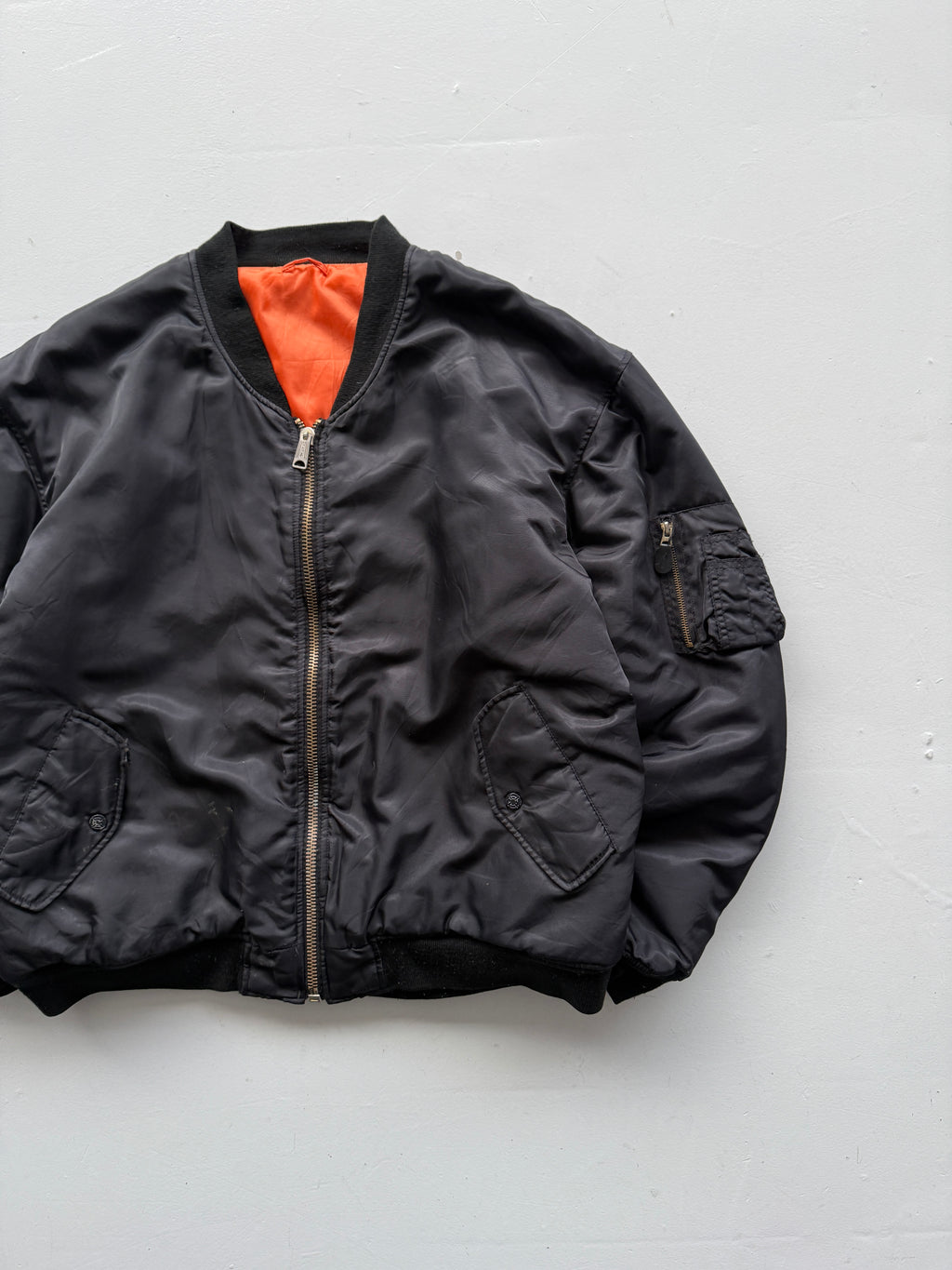 Black Reversible 90's Vintage Bomber Jacket - XXL