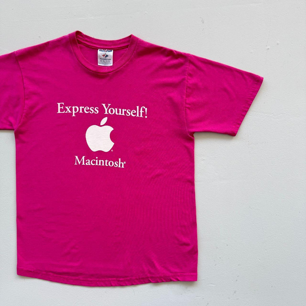 Pink Apple Computer 00s Vintage Macintosh Graphic T-Shirt - Small
