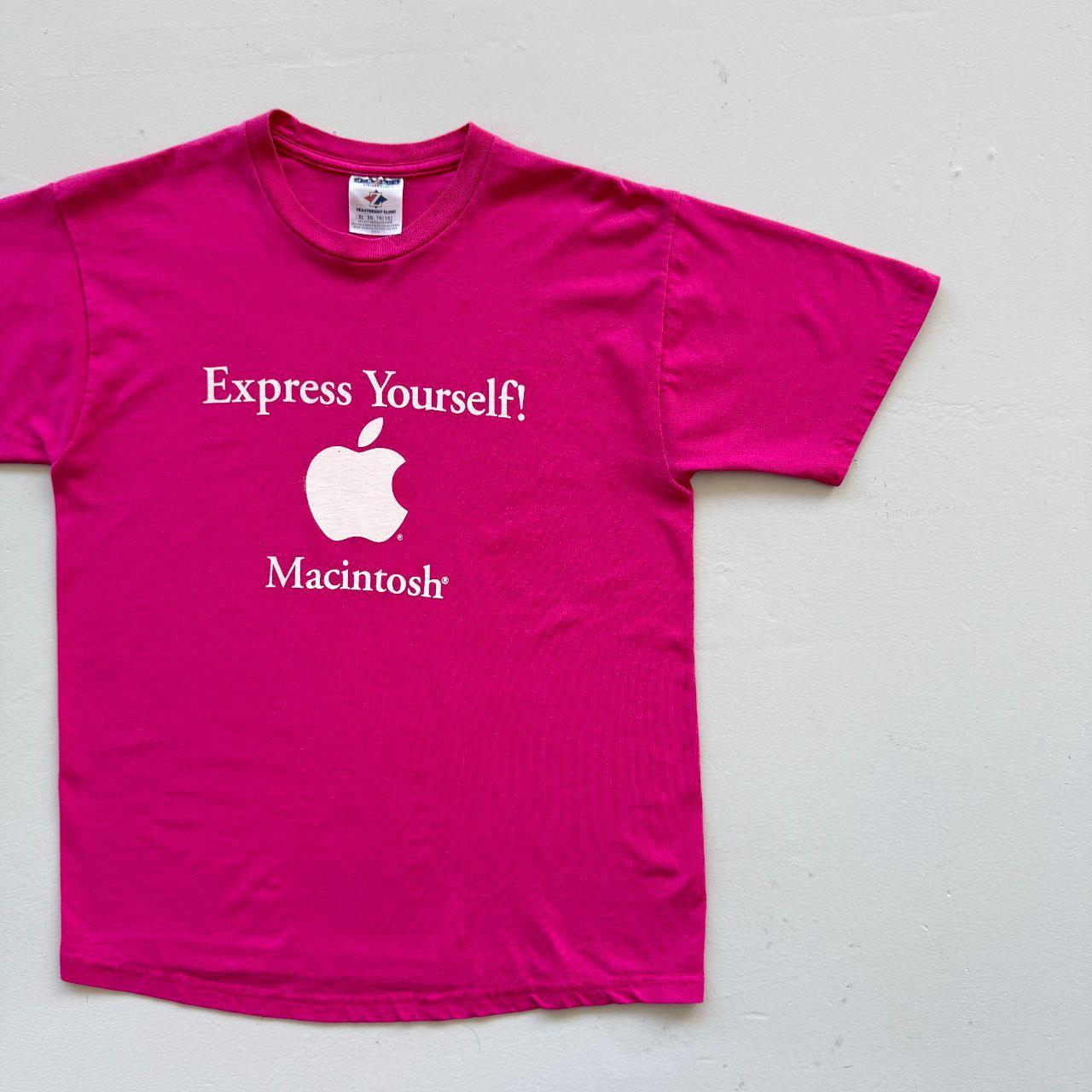 Pink Apple Computer 00s Vintage Macintosh Graphic T-Shirt - Small