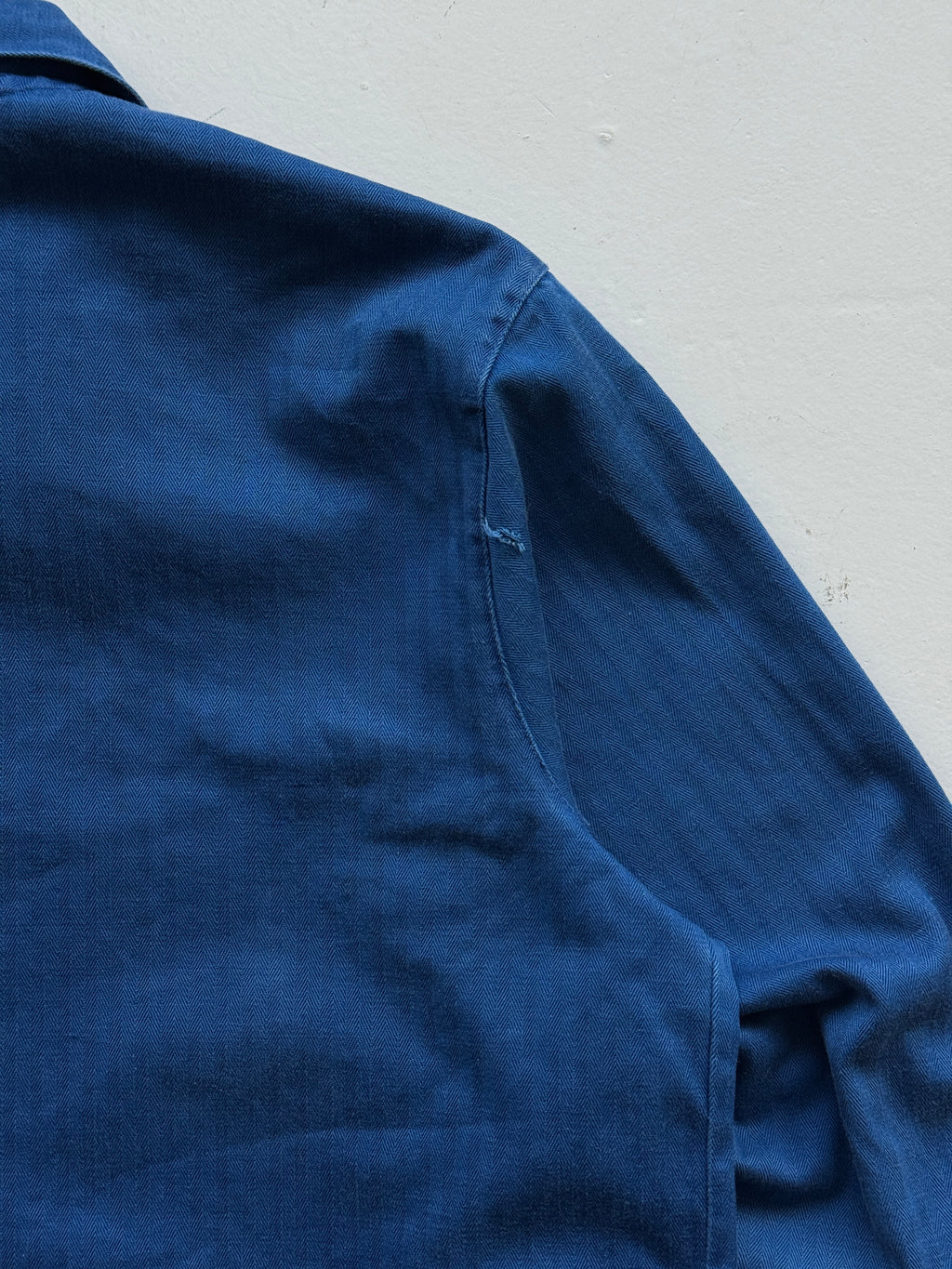 Herringbone Twill Blue French Workwear 70’s Vintage Chore Jacket CH025 - Medium