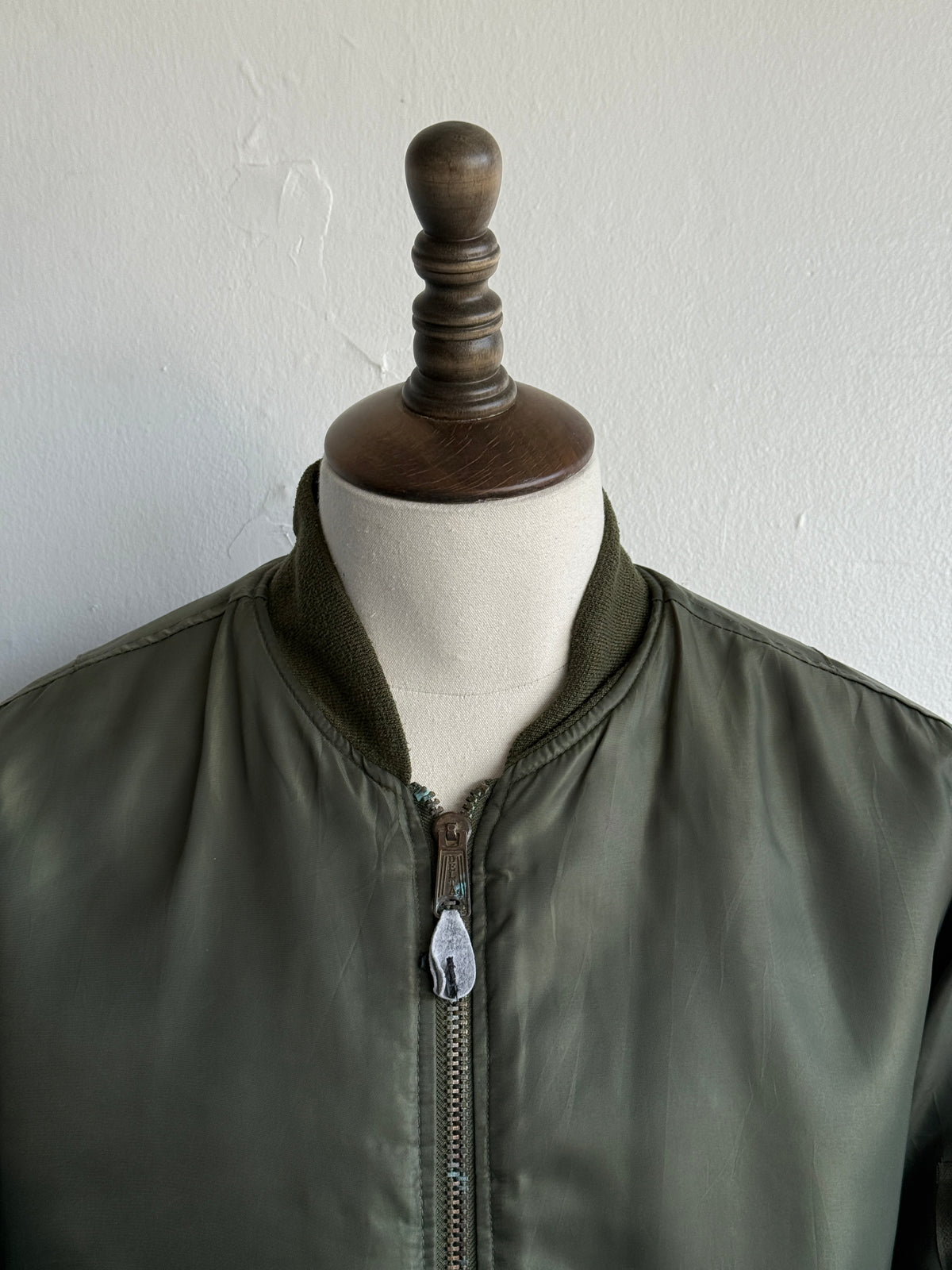 Olive Green MA-1 Style 90's Vintage Bomber Jacket - Medium