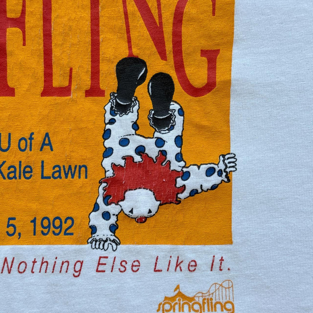 White Spring Fling Art Vintage 90s T-shirt - XL