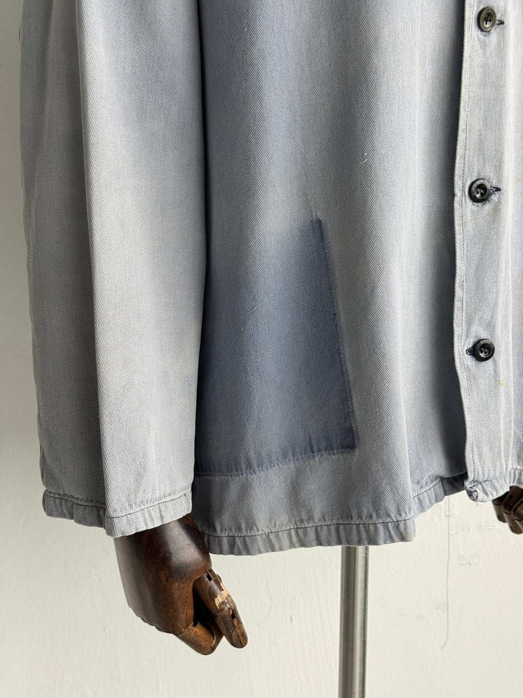 Faded Blue French 1960's Vintage Ghost Pocket Chore Jacket CH448 - Large