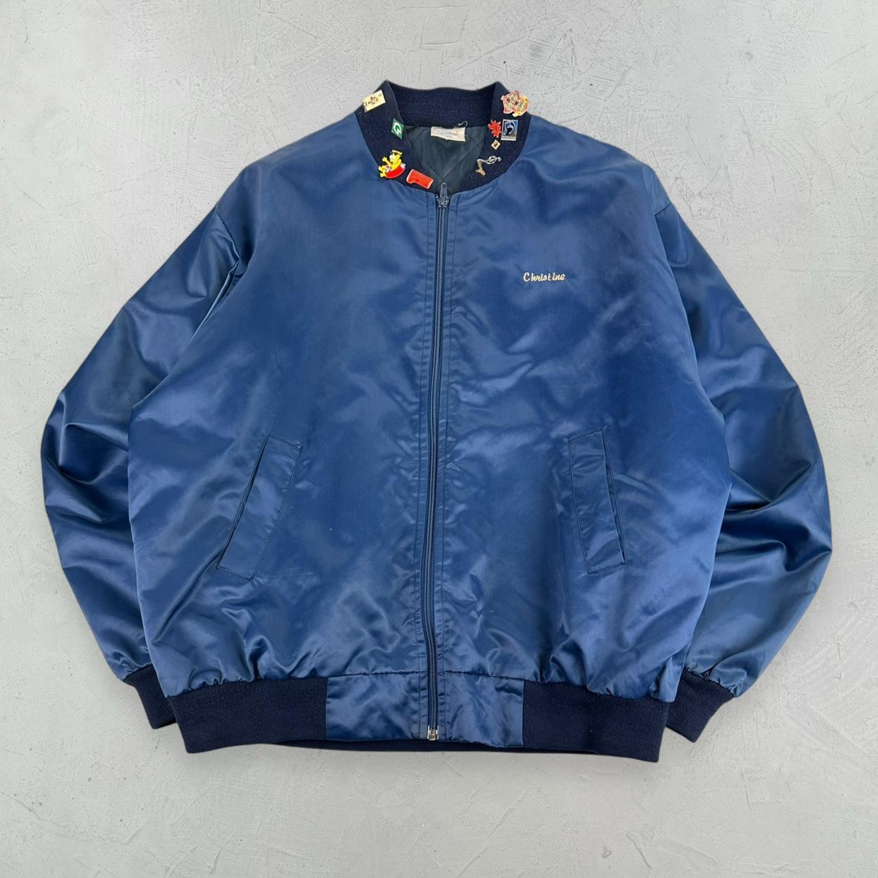 Vintage 80's Large Satin bomber Jacket - Large
